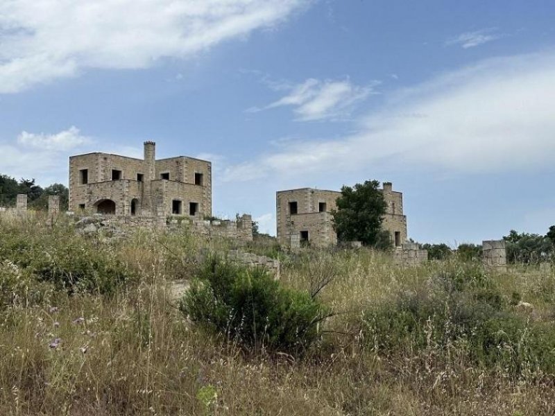 Armeni bei Rethymno Kreta, Armeni Rethymno: 4 Rohbau-Steinvillen auf großem Grundstück zu verkaufen Haus kaufen